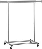 Stojak na ubrania INEZ na kółkach, maks. 90 kg, 83,5x45x160cm, srebrna  