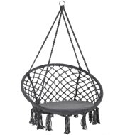 Wiszące krzesło BOHO z poduszkami, Ø61cm, antracytowa  