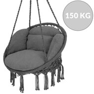 Wiszące krzesło BOHO z poduszkami, Ø61cm, antracytowa  