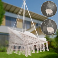 Wiszące krzesło BOHO z poduszkami, Ø61cm, beżowa  