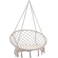 Wiszące krzesło BOHO z poduszkami, Ø61cm, beżowa  
