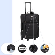 Zestaw walizek TRAVEL, 5-częściowy, czarna  
