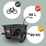 Przyczepa rowerowa TERY, 90l, 61x153x90cm, czarna