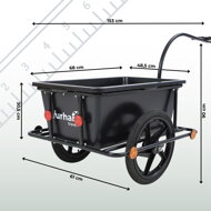 Przyczepa rowerowa TERY, 90l, 61x153x90cm, czarna