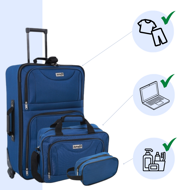 Zestaw walizek TRAVEL, 5-częściowy, północna niebieska  