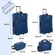 Zestaw walizek TRAVEL, 5-częściowy, północna niebieska  