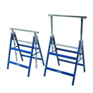 Teleskopowe kozły budowlane DANNY, zestaw 2 sztuki, max. 200 kg,  60 x 56 x 81-130cm, srebrna/niebieska