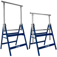 Teleskopowe kozły budowlane DANNY, zestaw 2 sztuki, max. 200 kg,  69x57x81-130cm, srebrna/niebieska