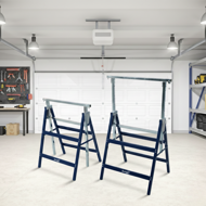 Teleskopowe kozły budowlane DANNY, zestaw 2 sztuki, max. 200 kg,  69x57x81-130cm, srebrna/niebieska