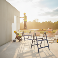 Teleskopowe kozły budowlane DANNY, zestaw 2 sztuki, max. 200 kg,  69x57x81-130cm, srebrna/niebieska