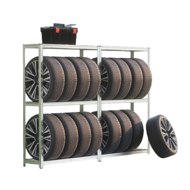Regał na opony TYRE, 120x40x180 cm, max 795 kg, stalowy/jasnobrązowy
