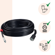 Zestaw do czyszczenia rur Premium, 15m, czarna  