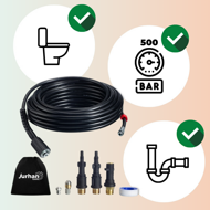 Zestaw do czyszczenia rur Premium, 15m, czarna  