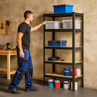 Regał o dużej nośności HEAVY, maks. 875kg, 90x40x180cm, czarny