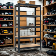 Regał o dużej nośności HEAVY, maks. 875kg, 90x40x180cm, czarny