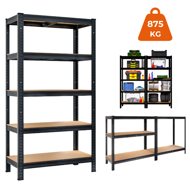 Regał o dużej nośności HEAVY, maks. 875kg, 90x40x180cm, czarny