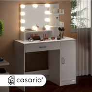 Toaletka JOCELYN z oświetleniem, 140×90×40cm, biała