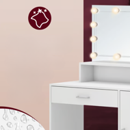 Toaletka JOCELYN z oświetleniem, 140×90×40cm, biała