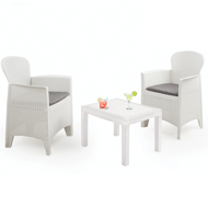 Zestaw ogrodowy AKITA, 3-częściowy, biała