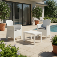 Zestaw ogrodowy AKITA, 3-częściowy, biała