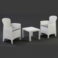 Zestaw ogrodowy AKITA, 3-częściowy, biała