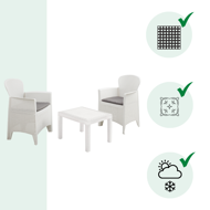 Zestaw ogrodowy AKITA, 3-częściowy, biała