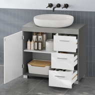 Szafka pod umywalkę IVY, 30x70x64 cm, biała/szara