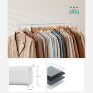 Stojak na ubrania INEZ na kółkach, maks. 90kg, 83,5x45x160cm, biały