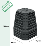 Kompostownik EVOGREEN VARIO, 750 l, czarny