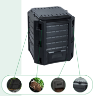 Kompostownik ogrodowy - Compogreen 380 l czarny