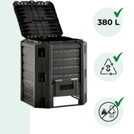 Kompostownik ogrodowy - Compogreen 380 l czarny