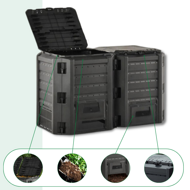 Kompostownik ogrodowy - Compogreen 800 l czarny