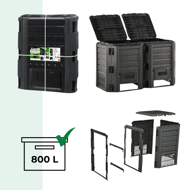 Kompostownik ogrodowy - Compogreen 800 l czarny