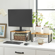 Zestaw bambusowych organizerów CEZAR, 2 szt., brązowa/czarna