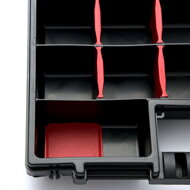 Plastikowy organizer NORS, 10 sztuk, 22 przegródki, 34x25x5 cm, czarno-przezroczysty