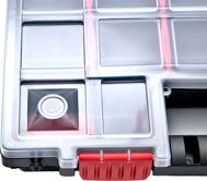 Plastikowy organizer NORS, 10 sztuk, 22 przegródki, 34x25x5 cm, czarno-przezroczysty