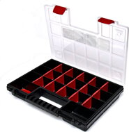 Plastikowy organizer NORS, 10 sztuk, 22 przegródki, 34x25x5 cm, czarno-przezroczysty