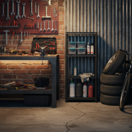 Regał warsztatowy STACKARO SOLID SMALL, 58x28x131,5cm, czarny