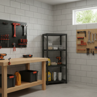 Regał warsztatowy STACKARO SOLID SMALL, 58x28x131,5cm, czarny