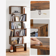 Regał/półka na książki PRESTON, 70x24x190,5cm, rustykalny brąz