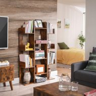 Regał/półka na książki ODIN w stylu industrialnym, 86x25x140 cm, brązowy