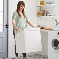 Kosz na bieliznę DORA, 150 l, biała