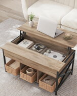Regulowany stół konferencyjny LUBOR, 60x100x(48-62)cm, camel brąz/czarna  