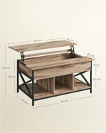 Regulowany stół konferencyjny LUBOR, 60x100x(48-62)cm, camel brąz/czarna  