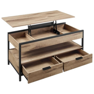 Regulowany stół konferencyjny GASPAR, 50x100x(48-63)cm, camel brąz/czarna  