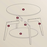 Stolik kawowy NORDIC, 80×45cm, brązowa