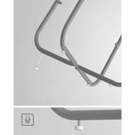 Okrągły stolik z koszem COLETTE, 45x50cm, szara/biała