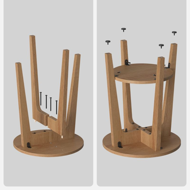 Stolik kawowy NORDIC, 40×50cm, brązowa