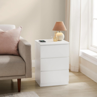 Stolik nocny z funkcją ładowania ZION, 35x40x59 cm, biały