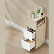 Szafka nocna ROBIN, 30x25x65cm, biała/beżowa